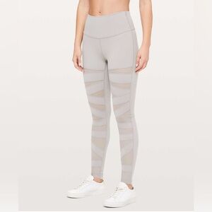 Lululemon Wunder Under Pant Legging High Rise Tech Mesh 28" Dark Chrome 6 W5BY4S